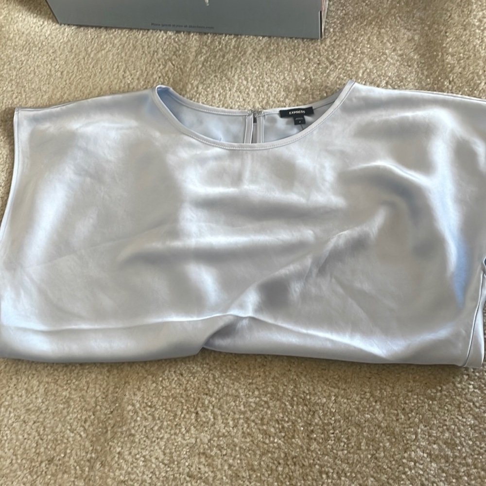 periwinkle blouse that is short sleeve from express brand new with tags S small
